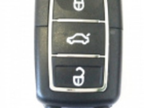 Carcasa cheie briceag pentru VW 3 butoane negru cu crom cvw010
