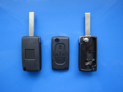 Carcasa cheie Peugeot 4but cu loc baterie HU83