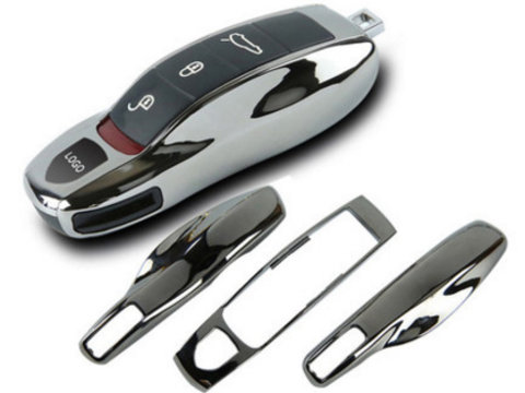 Carcasa Cheie Porsche Set 3 Buc Chrome Black