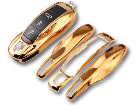 Carcasa Cheie Porsche Set 3 Buc Gold