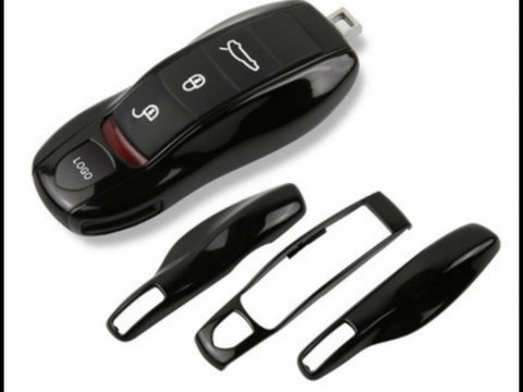 Carcasa Cheie Porsche Set 3 Buc Negru Piano