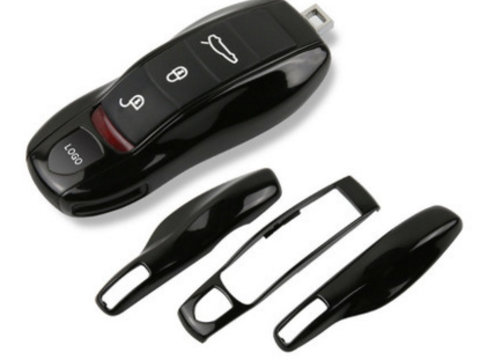 Carcasa Cheie Porsche Set 3 Buc Negru Piano