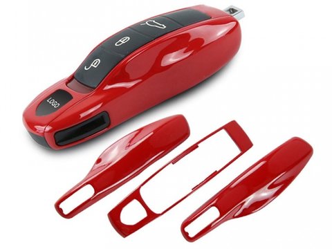 Carcasa Cheie Porsche Set 3 Buc Rosu