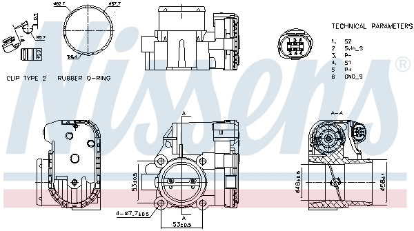 Carcasa clapeta NISSENS 955093 pentru FORD FOCUS II (DA_, HCP, DP) 2004-2012