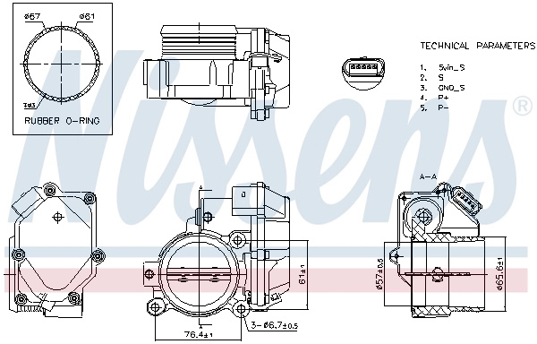 Carcasa clapeta NISSENS 955176 pentru VW