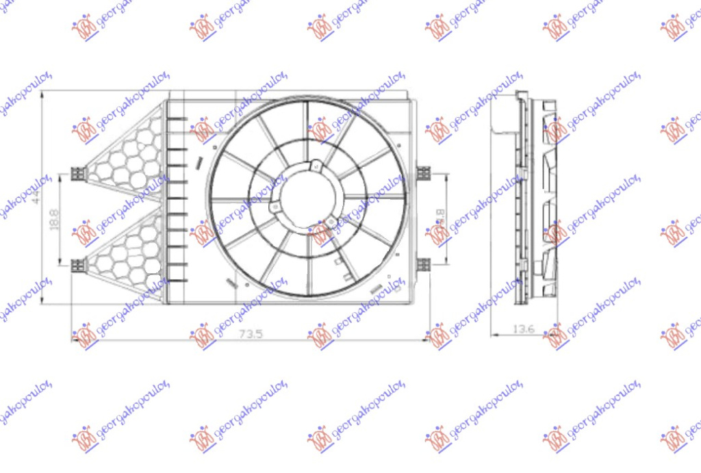 CARCASA ELECTROVENTILATOR (1.2 12V/1.2-1.4 TSI/1.6