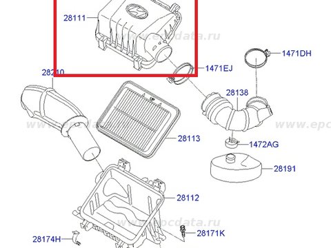 Carcasa filtru aer superioara Hyundai i10