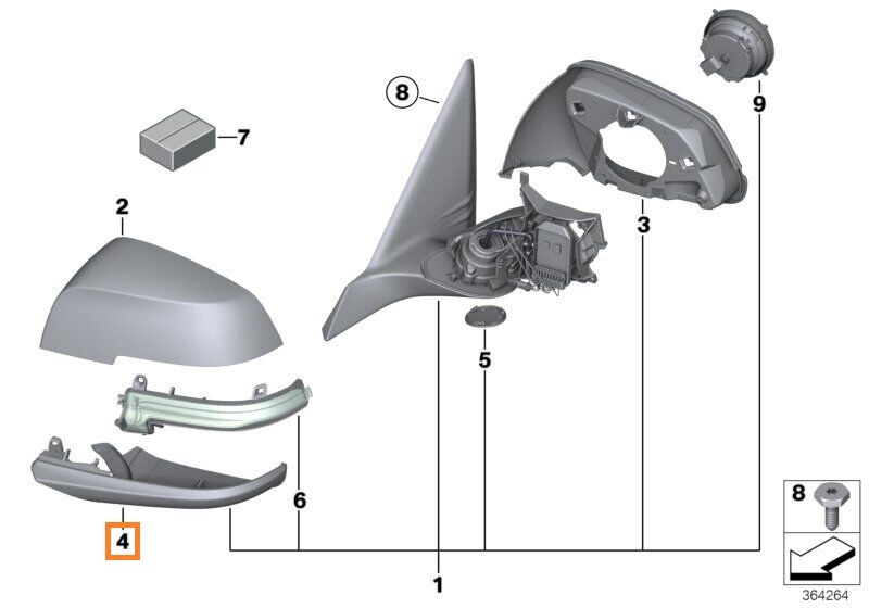 Carcasa Oglinda Dreapta Inferioara Oe Bm