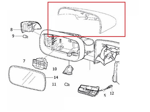 Carcasa oglinda exterioara Volvo S40/V50 (Ms/Mw), 10.2003-04.2007, C70 (M), 2006-2007, partea Dreapta, carcasa grunduita, Aftermarket