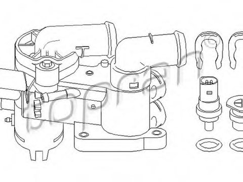 Carcasa termostat 110 350 TOPRAN pentru Audi A2 Vw Beetle Vw New Vw Novo