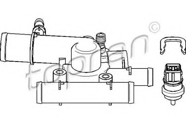 Carcasa termostat 207 578 TOPRAN pentru Opel Vivaro Renault Megane Renault Kangoo Renault Espace Renault ScEnic Renault Laguna Nissan Primera Renault Clio