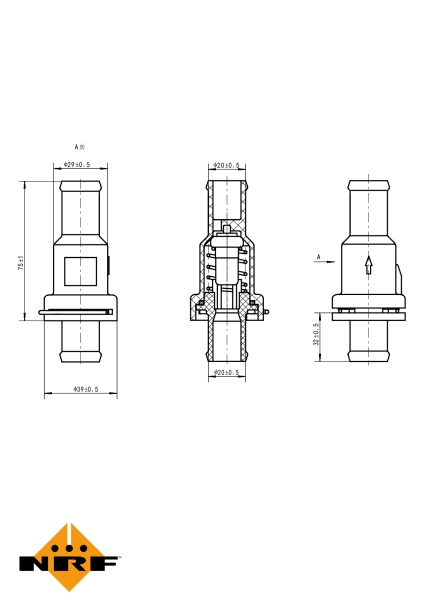 CARCASA TERMOSTAT ~ AUDI A3 (8P1) 2.0 TFSI 200cp 2004 2005 2006 2007 2008 2009 2010 2011 2012 ~ NRF 725166 ~ NRF