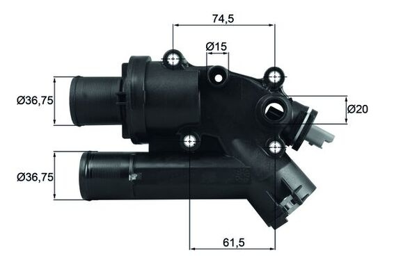 CARCASA TERMOSTAT ~ CITROEN C-CROSSER (VU_, VV_) 2.2 HDi 156cp 2007 2008 2009 2010 2011 2012 ~ TH 46 83 ~ MAHLE