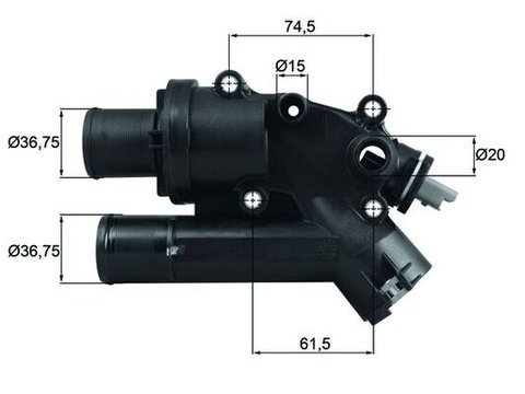 CARCASA TERMOSTAT MITSUBISHI OUTLANDER II (CW_W) 2.2 DI-D 4WD 156cp MAHLE TH 46 83 2007 2008 2009 2010 2011 2012