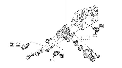 Carcasa termostat pe chiulasa Dacia Loga