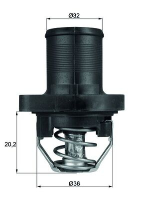 CARCASA TERMOSTAT ~ PEUGEOT 307 CC (3B) 2.0 16V 1.6 16V 110cp 140cp 2003 2004 2005 2006 2007 2008 2009 ~ TI 47 89 ~ MAHLE