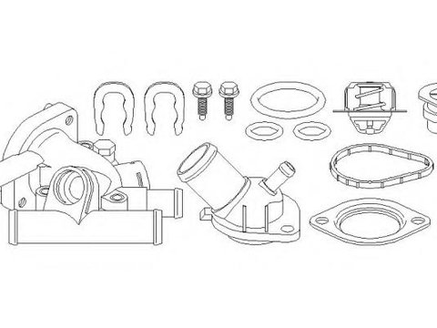 Carcasa termostat RENAULT LAGUNA I I (B56_, 556_), RENAULT LAGUNA I Estate (K56_), RENAULT MEGANE I (BA0/1_) - TOPRAN 700 531