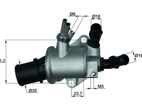 CARCASA TERMOSTAT SAAB 9-3 (YS3F, E79, D79, D75) 1.9 TiD 1.9 TTiD 120cp 130cp 150cp 160cp 180cp MAHLE TI 143 88 2004 2005 2006 2007 2008 2009 2010 2011 2012 2013 2014 2015