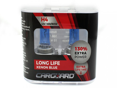 Carguard set 2 becuri h4 90/100w xenon lok long life