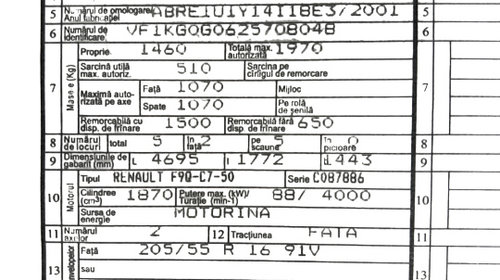 Cartela / Telecomanda Renault Laguna 2 [