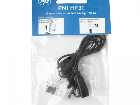 Casca cu microfon PNI HF31 cu 2 pini tip PNI-M pentru statii radio CB PNI-HF31