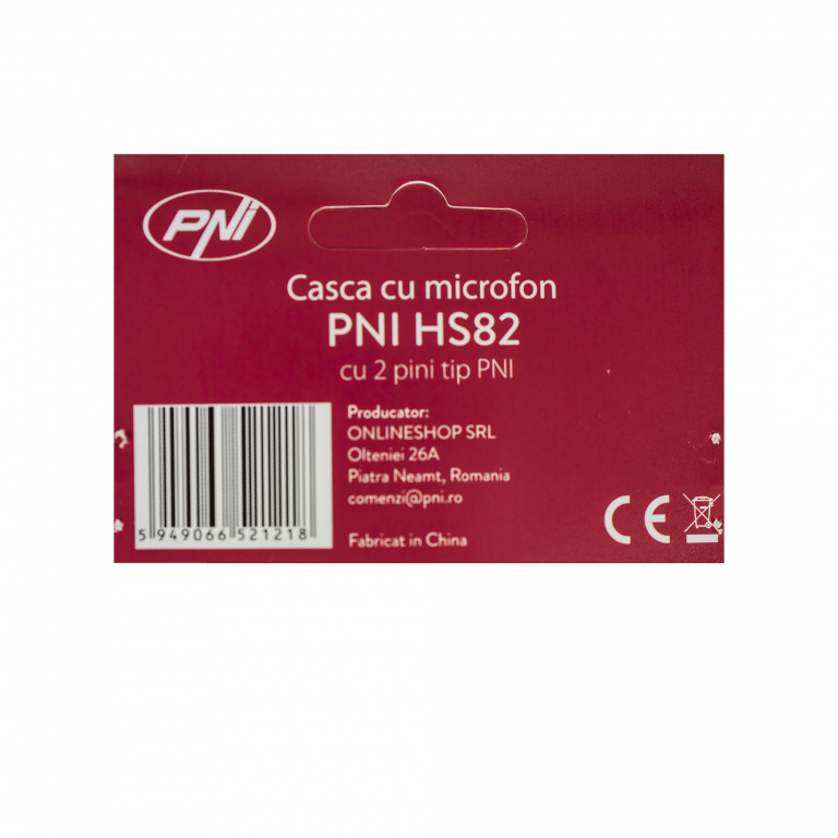 Casca cu microfon PNI HS82 cu 2 pini muf