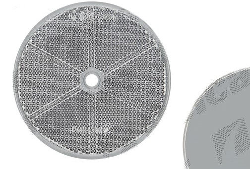 Catadioptru reflectorizant rotund alb universal BestAutoVest , fixare cu surub , 84 mm. , 1 buc.