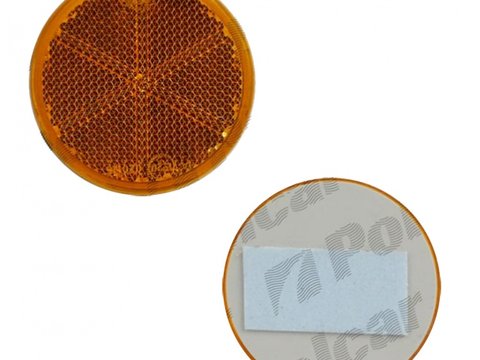 Catadioptru reflectorizant rotund orange universal BestAutoVest partea dreapta/stanga banda adeziva, 59 mm , 1 buc.