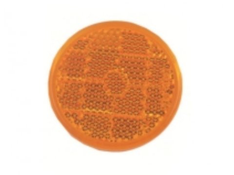 Catadioptru reflectorizant rotund Portocaliu universal BestAutoVest, fixare cu banda adeziva, 50 mm , 1 buc.