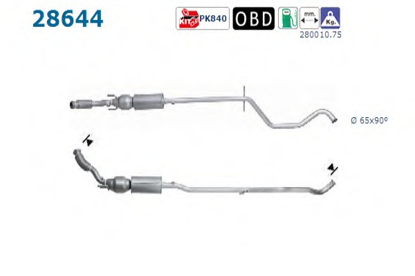 Catalizator 28644 AS pentru Peugeot 407