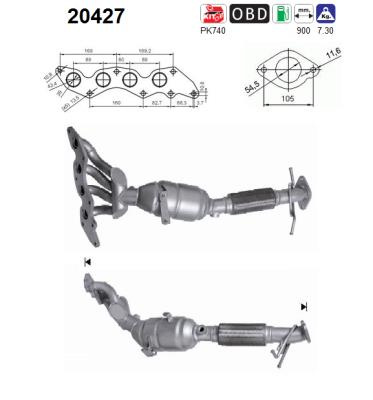 Catalizator AS 20427 pentru VOLVO V50 (545) 2004-2012