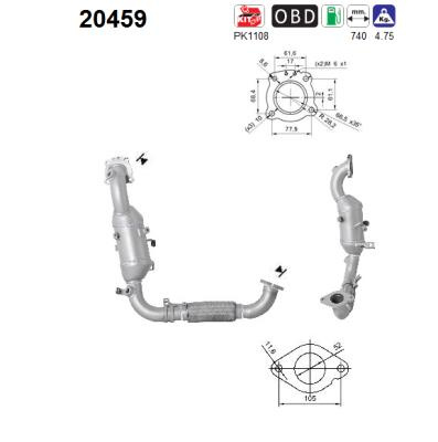 Catalizator AS 20459 model FORD FOCUS III Turnier 