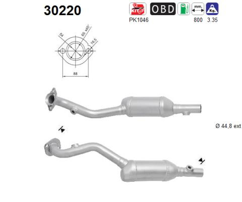 Catalizator AS 30220 la DACIA LOGAN (LS_) D4F 732; D4F 734 1149cc 75cp 55kW 2006 2007 2008 2009 2010 2011