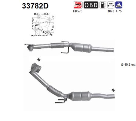 Catalizator AS 33782D pentru masina SKODA FABIA I Praktik (6Y5) BNM 1422cc 70cp 51kW 2005 2006 2007