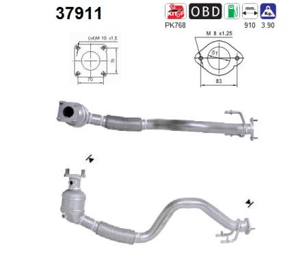 Catalizator AS 37911 model VW GOLF V (1K1) BCA 1390cc 75cp 55kW 2003 2004 2005 2006 2007 2008