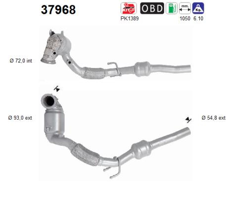 Catalizator AS 37968 pentru VW PASSAT B8 (3G2, CB2) 2014-2019