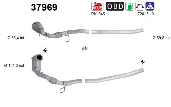 Catalizator AS 37969 pentru AUDI A3 Limousine (8VS, 8VM) 2013-2020
