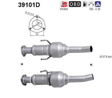 Catalizator AS 39101D model IVECO DAILY IV platou 