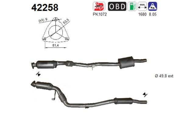 Catalizator AS 42258 pentru AUDI A6 C6 (4F2) 2004-2008