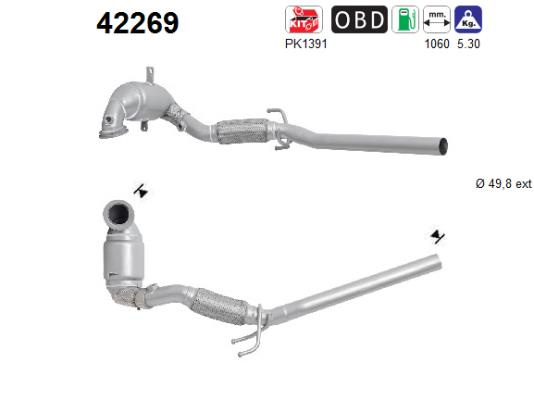 Catalizator AS 42269 pentru SEAT IBIZA IV ST (6J8,