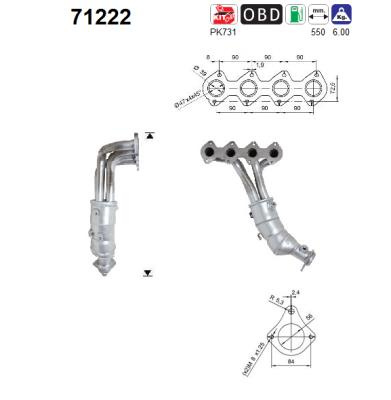 Catalizator AS 71222 pentru masina MERCEDES-BENZ CLK Cabriolet (A209) M 271.940 1796cc 163cp 120kW 2003 2004 2005 2006 2007 2008 2009 2010