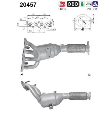 Catalizator AS FORD FIESTA VI Van 2008-2017 - 20457
