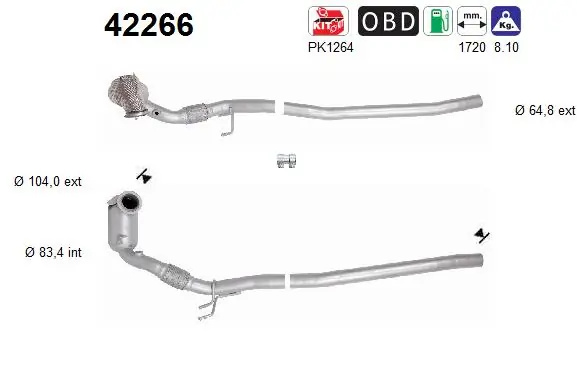 Catalizator AS SKODA SUPERB III combi (3V5) 2015-2020 - 42266