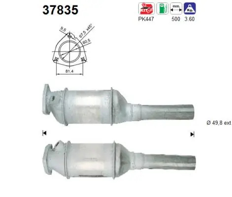 Catalizator AS VW PASSAT B3/B4 Variant (3A5, 35I) 1994-1995 - 37835