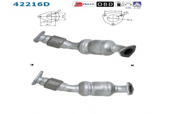 Catalizator # Audi A6 1.9 limuzina [4b; c5] tdi motorina 130cp/96kw AVF; AWX 2001 2002 2003 2004 2005 # 42216D # AS