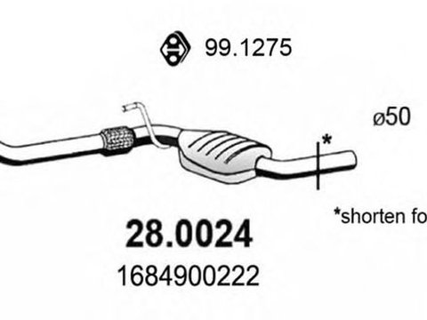 Catalizator MERCEDES-BENZ A-CLASS W168 ASSO 280024
