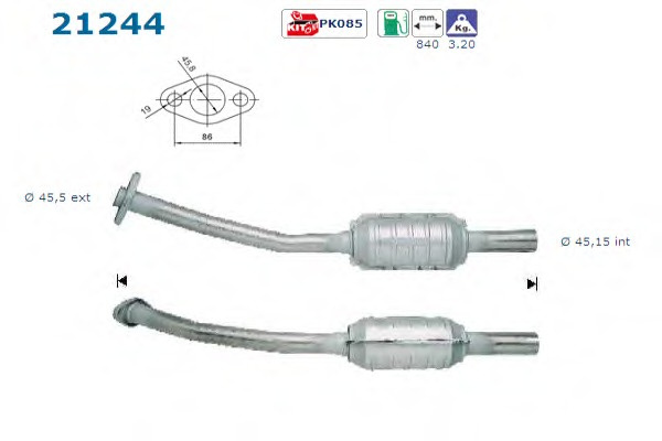Catalizator # Opel Corsa 1.4 b [73; 78; 79] i 16v benzina 90cp/66kw X 14 XE 1994 1995 1996 1997 1998 1999 2000 # 21244 # AS