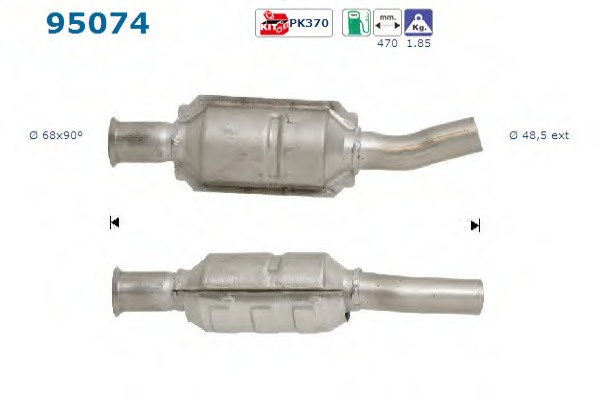 Catalizator # Toyota Corolla 1.6 liftback [e11] [ae111] benzina 110cp/81kw 4A-FE 1997 1998 1999 2000 # 95074 # AS
