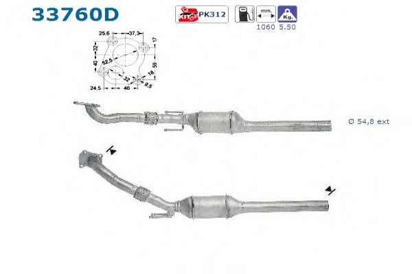 Catalizator # Vw Golf 1.9 mk iv estate [1j5] tdi 4motion motorina 90cp/66kw AGR; ALH 1999 2000 2001 2002 # 33760D # AS