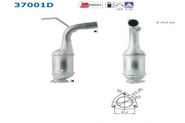 Catalizator # Vw Transporter 1.9 t4 bus [70xb; 70xc; 7db; 7dw] td motorina 68cp/50kw ABL 1992 1993 1994 1995 1996 1997 1998 1999 2000 2001 2002 2003 # 37001D # AS